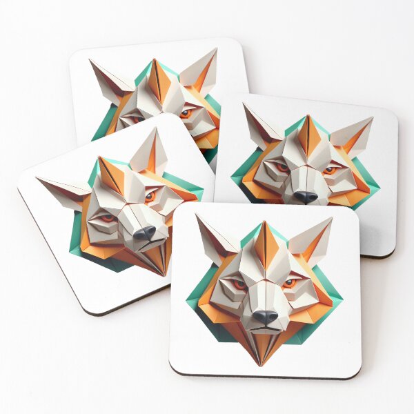 Item preview, 3D origami wolf designed and sold by Inspyralia.