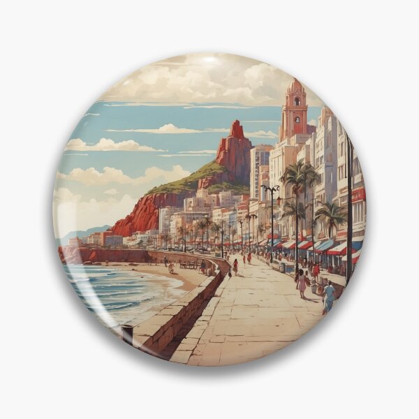 Item preview, Malecon de Mazatlan Beach Mexico Vintage Poster 3 designed and sold by TravelersGems.