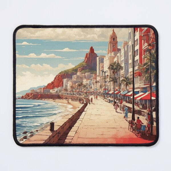 Item preview, Malecon de Mazatlan Beach Mexico Vintage Poster 3 designed and sold by TravelersGems.