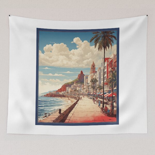Item preview, Malecon de Mazatlan Beach Mexico Vintage Poster 3 designed and sold by TravelersGems.