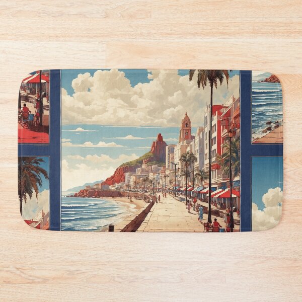 Item preview, Malecon de Mazatlan Beach Mexico Vintage Poster 3 designed and sold by TravelersGems.