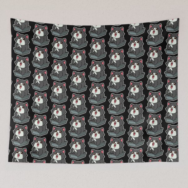 Item preview, funny cats cartoon-Fat Cat in Litter Box designed and sold by Design_for_merch.