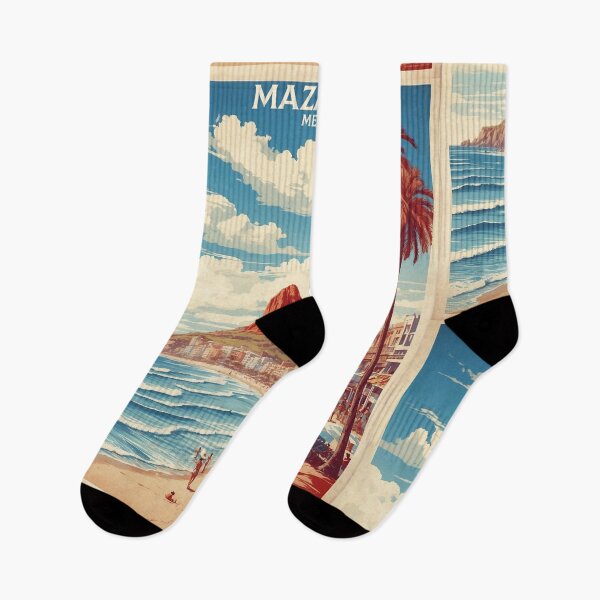 Item preview, Mazatlan Beach Mexico Vintage Poster designed and sold by TravelersGems.