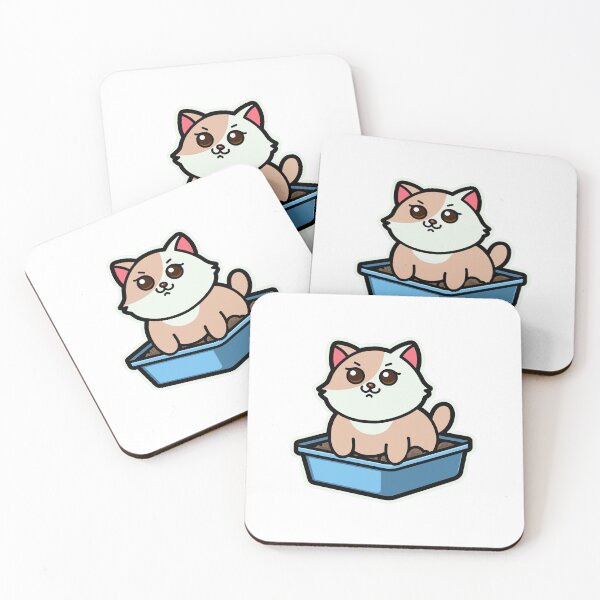 Item preview, funny cats cartoon-cute Kittens in Litter Box designed and sold by Design_for_merch.