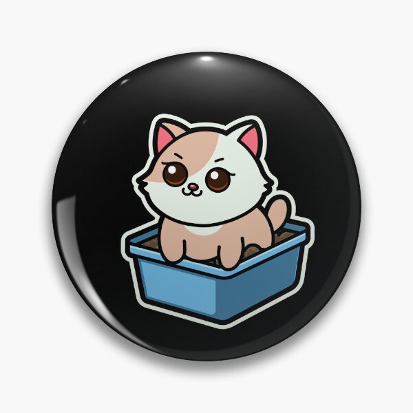 Item preview, funny cats cartoon-Chubby Cat in Litter Box designed and sold by Design_for_merch.