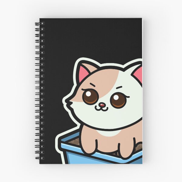 Item preview, funny cats cartoon-Chubby Cat in Litter Box designed and sold by Design_for_merch.