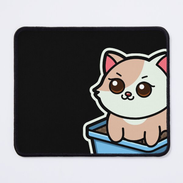 Item preview, funny cats cartoon-Chubby Cat in Litter Box designed and sold by Design_for_merch.