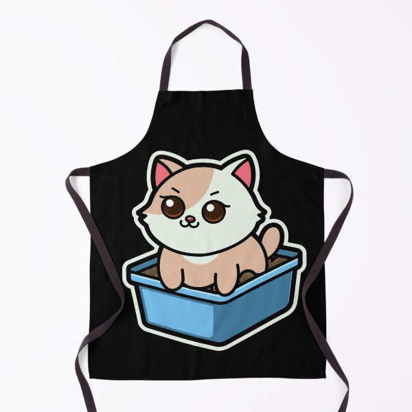 Item preview, funny cats cartoon-Chubby Cat in Litter Box designed and sold by Design_for_merch.