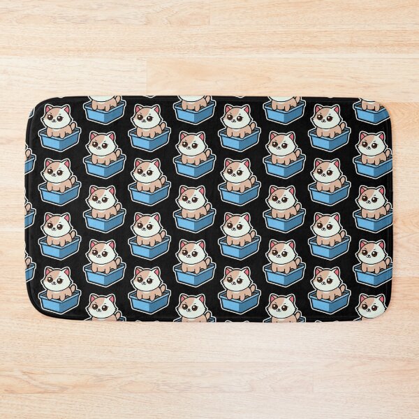 Item preview, funny cats cartoon-Chubby Cat in Litter Box designed and sold by Design_for_merch.
