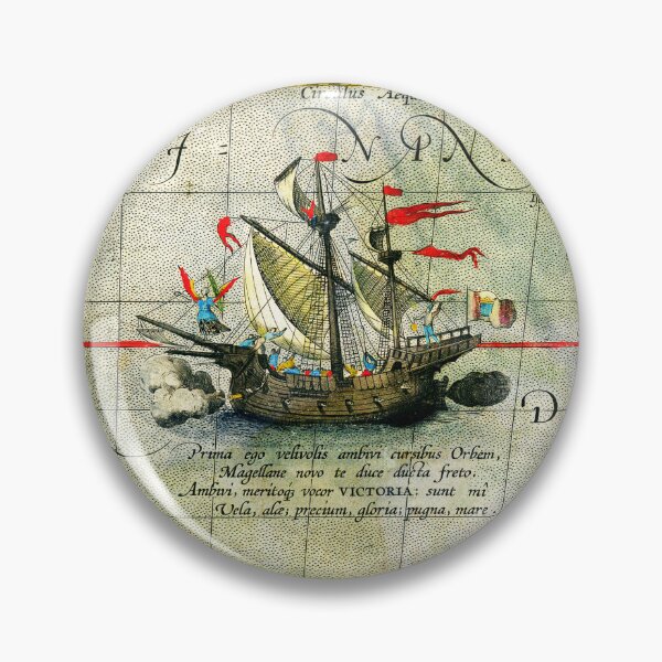 Item preview, Magellans ship Victoria, Antique Map Pacific Ocean 1589 designed and sold by BulganLumini.
