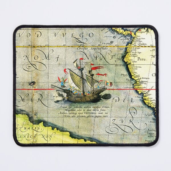 Item preview, Magellans ship Victoria, Antique Map Pacific Ocean 1589 designed and sold by BulganLumini.