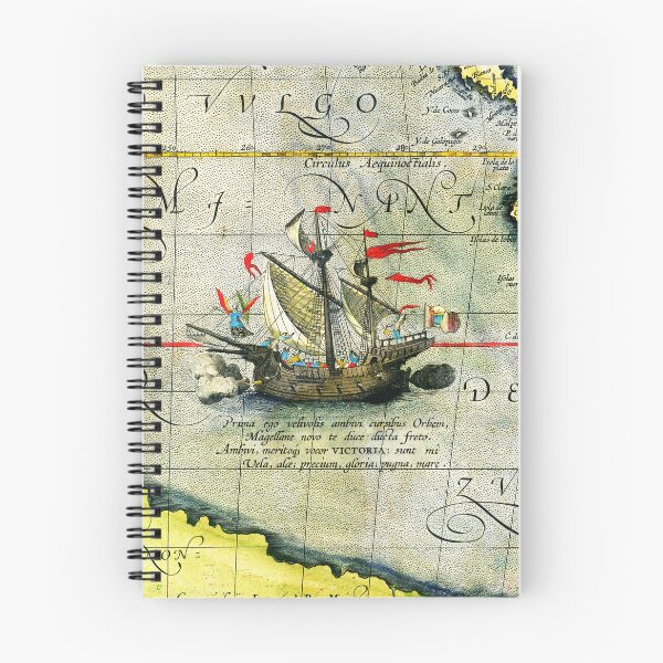 Item preview, Magellans ship Victoria, Antique Map Pacific Ocean 1589 designed and sold by BulganLumini.