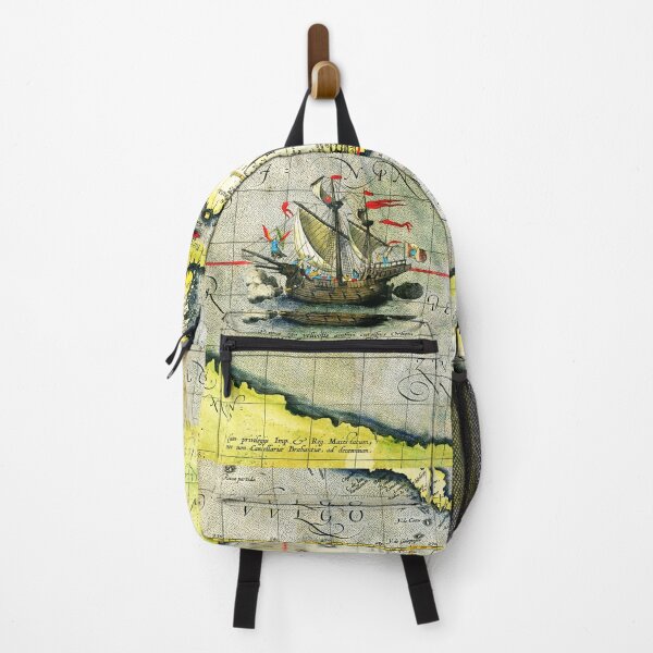 Item preview, Magellans ship Victoria, Antique Map Pacific Ocean 1589 designed and sold by BulganLumini.