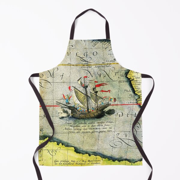 Item preview, Magellans ship Victoria, Antique Map Pacific Ocean 1589 designed and sold by BulganLumini.