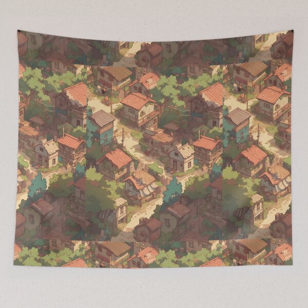 Item preview, Anime town top down view- Pixel art designed and sold by octoboobs.