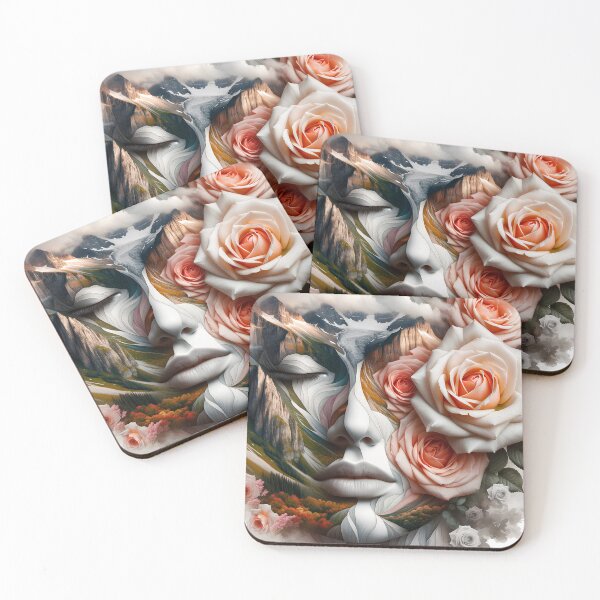 Item preview, Mountain Rose Muse - Surreal Floral Portrait designed and sold by alaxander-aly.