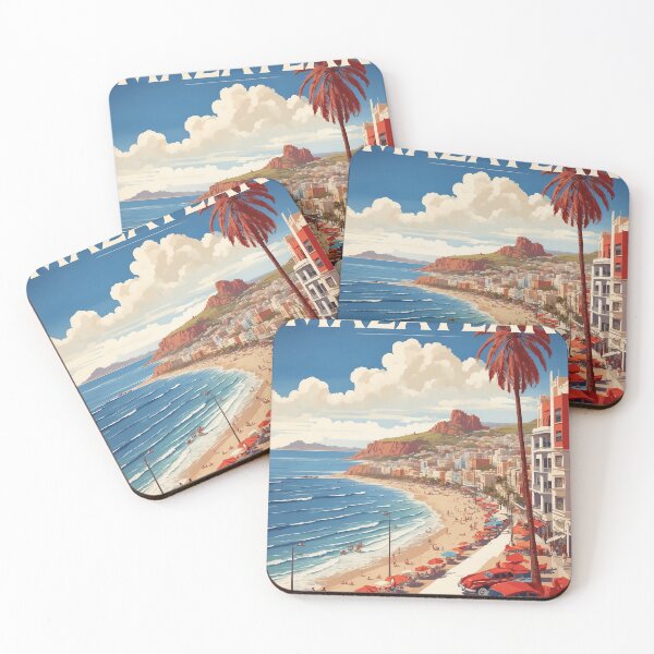 Item preview, Mazatlan Beach Mexico Vintage Poster designed and sold by TravelersGems.