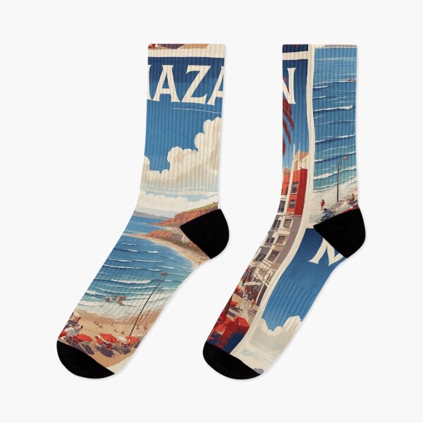 Item preview, Mazatlan Beach Mexico Vintage Poster designed and sold by TravelersGems.