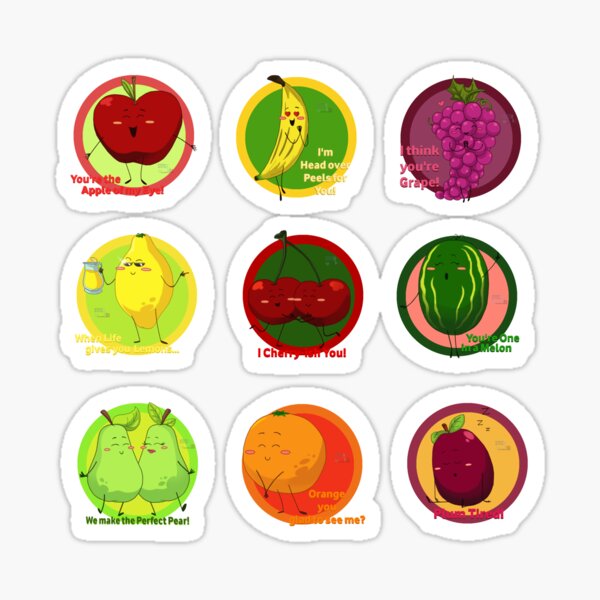 Item preview, The Punny Food Collection - Fruity Fruit Sticker Set 1 designed and sold by Stitch-Bits.