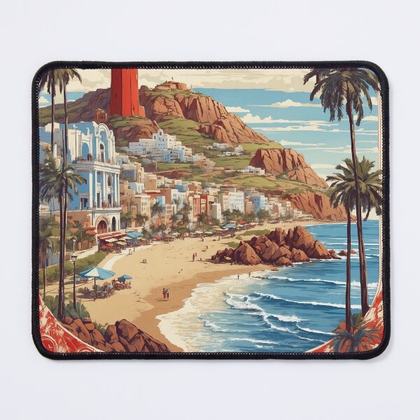 Item preview, Mazatlan Beach Mexico Vintage Poster 5 designed and sold by TravelersGems.