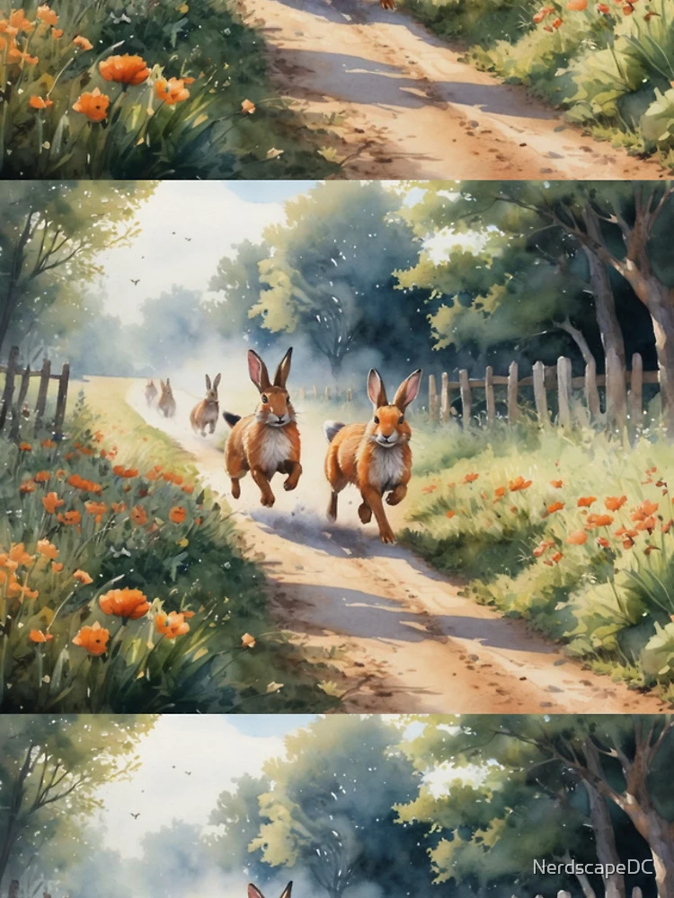 Thumbnail 4 of 4, iPhone Case, Run Run Rabbit designed and sold by NerdscapeDC.