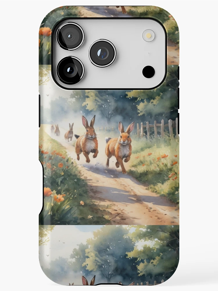 Thumbnail 1 of 4, iPhone Case, Run Run Rabbit designed and sold by NerdscapeDC.