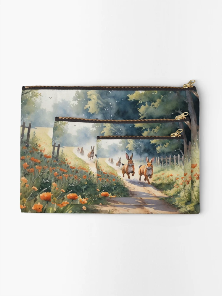 Thumbnail 2 of 4, Zipper Pouch, Run Run Rabbit designed and sold by NerdscapeDC.