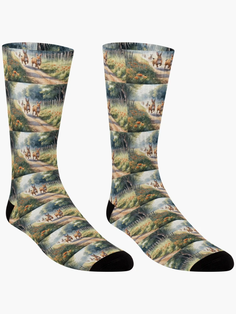 Thumbnail 3 of 5, Socks, Run Run Rabbit designed and sold by NerdscapeDC.