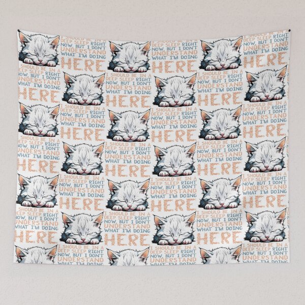 Item preview, Serenity Nap: Lazy Cat Illustration on Cozy Products designed and sold by ironpalette.