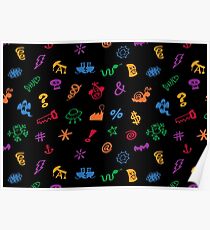 Graphic bad words pattern Poster