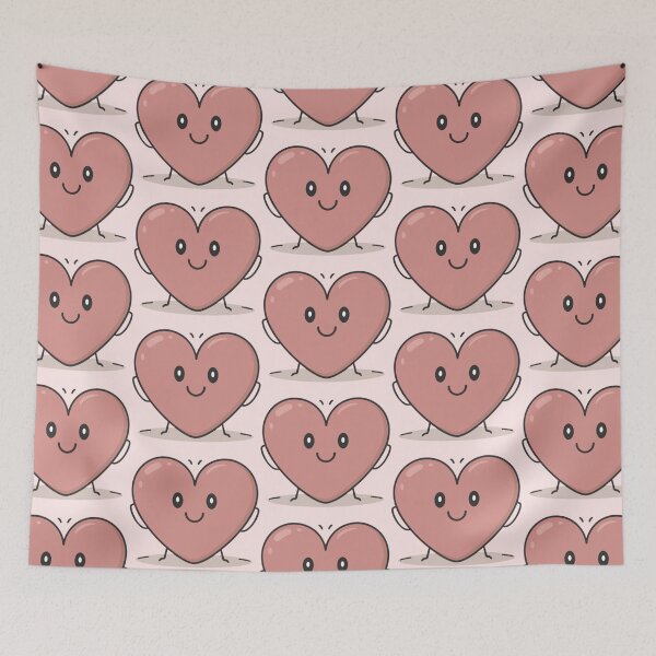Item preview,  Cute Kawaii Pink Heart Pattern designed and sold by PatternInArt.