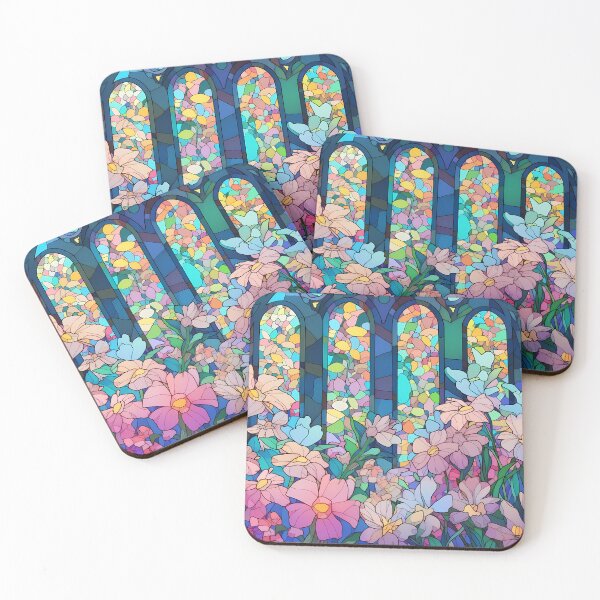 Item preview, Bright color Floral glass stained design  designed and sold by octoboobs.