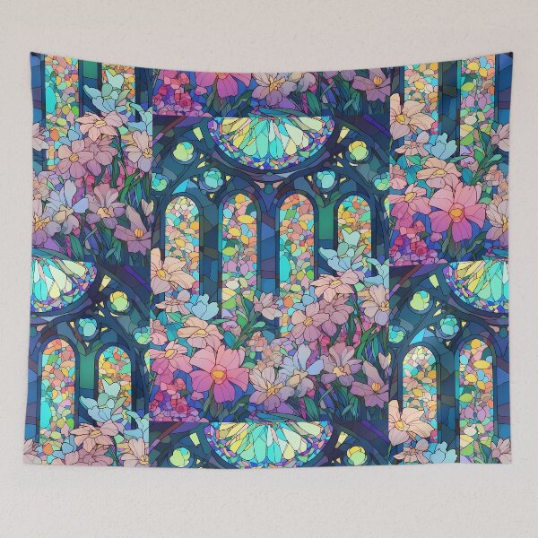 Item preview, Bright color Floral glass stained design  designed and sold by octoboobs.