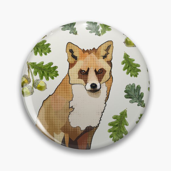 Item preview, Fox with Oak Leaves Acorns by BeeFoxTree (cream) designed and sold by BeeFoxTree.