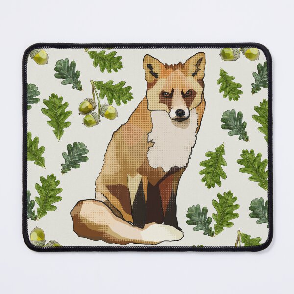 Item preview, Fox with Oak Leaves Acorns by BeeFoxTree (cream) designed and sold by BeeFoxTree.
