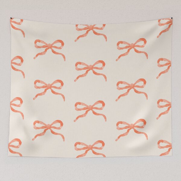 Item preview, Peachy Small Watercolor Ribbon Bow Pattern designed and sold by tartagain.