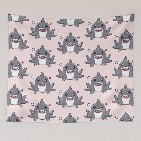 Item preview, Cute Kawaii Shark Pattern designed and sold by PatternInArt.