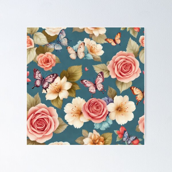 Item preview, Pretty Butterflies Love Beautiful Flowers  designed and sold by BotunPeony.