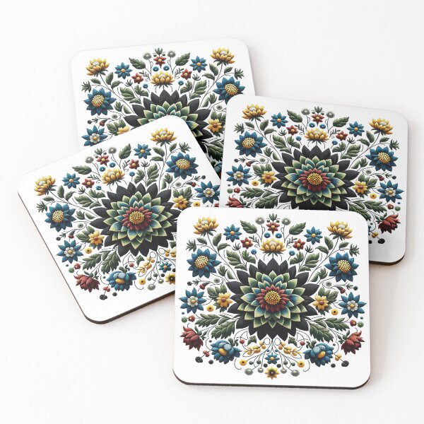 Item preview, Floral Collage Dhalia - A Nautical tribute to Kashubian Folklore designed and sold by DesignPoland.