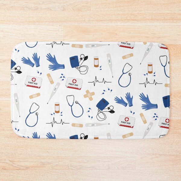 Item preview, Modern Medical Doctor Nurse Pattern designed and sold by idovedesign.