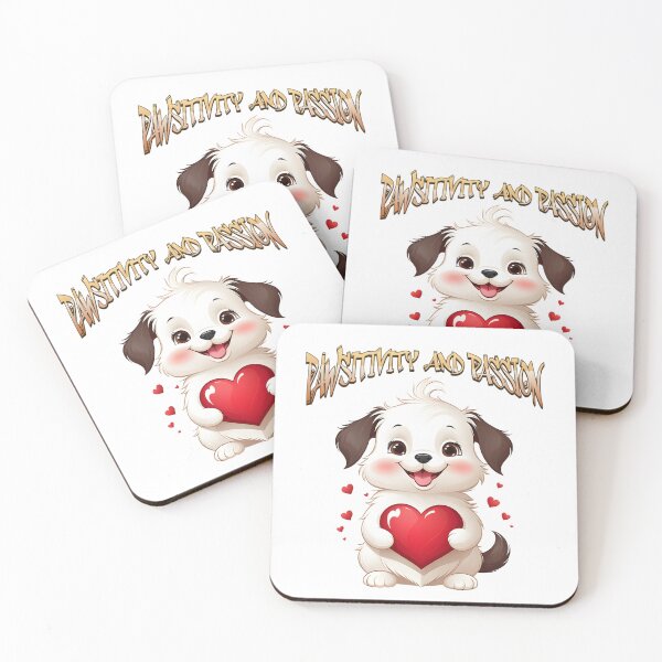 Item preview, Pawsitivity and Passion, Kawaii Cute Puppy with Big Heart, For Dog Lovers, and Anime Lovers designed and sold by ColorFlick.