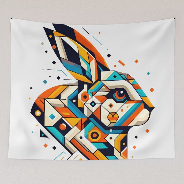Item preview, Geometric rabbit designed and sold by Alibeyoglu.
