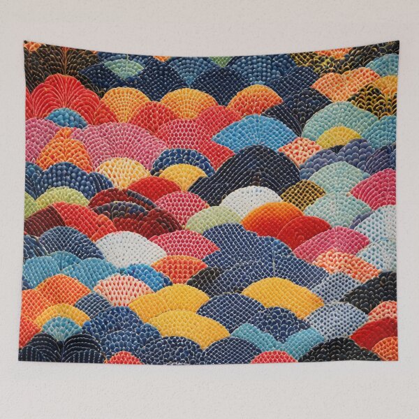 Item preview, Seigaiha Sashiko Pattern designed and sold by letsgetinspired.