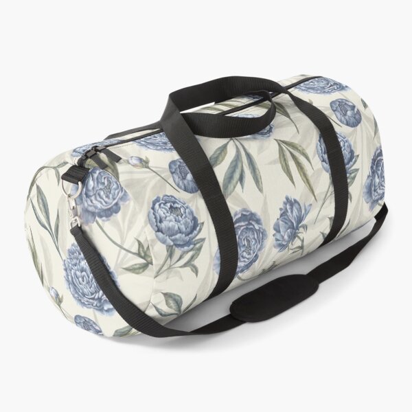Item preview, Watercolor indigo blue Peonies and translucent leaves pattern with yellow background. designed and sold by NadyaSaen.