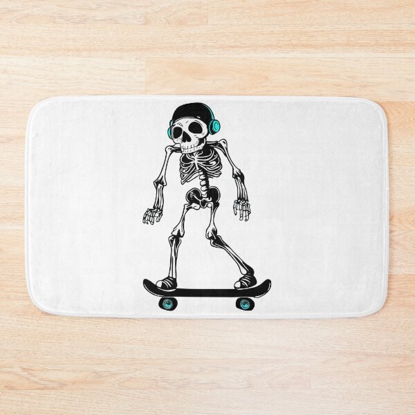 Item preview, Funny skeleton skateboarder with headphones designed and sold by TomFrontierArt.