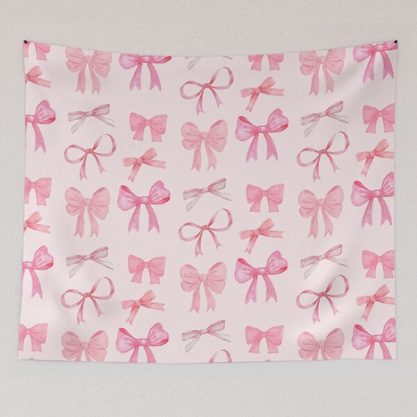 Item preview, Watercolor Pink Ribbon Bows designed and sold by tartagain.