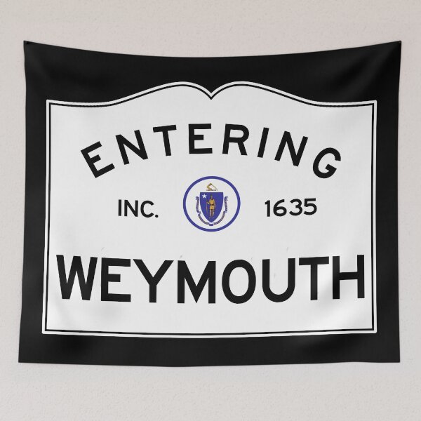 Item preview, Entering Weymouth Massachusetts - Commonwealth of Massachusetts Road Sign  designed and sold by NewNomads.