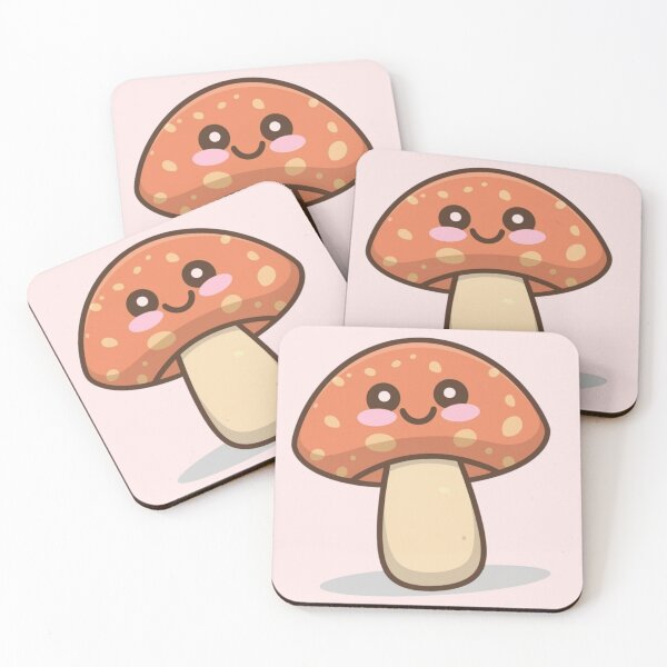 Item preview,  Cute Kawaii Smiling Mushroom Pattern designed and sold by PatternInArt.