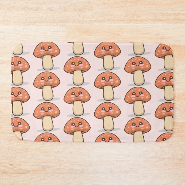 Item preview,  Cute Kawaii Smiling Mushroom Pattern designed and sold by PatternInArt.