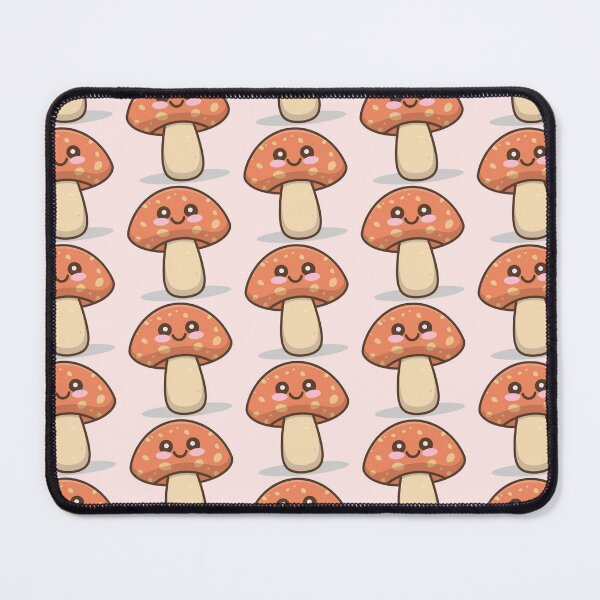 Item preview, Cute Kawaii Smiling Mushroom Pattern designed and sold by PatternInArt.